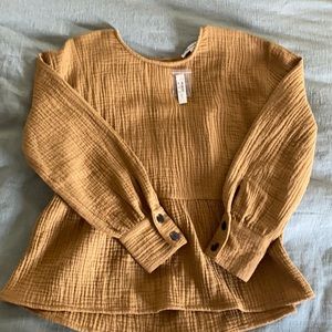 Madewell camel peplum blouse
